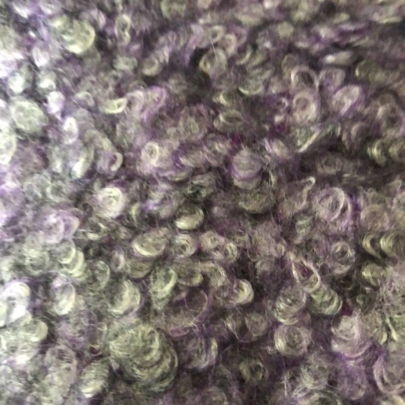 Irish Knit Wool Scarf: Purple & Grey - Picture 4 of 4